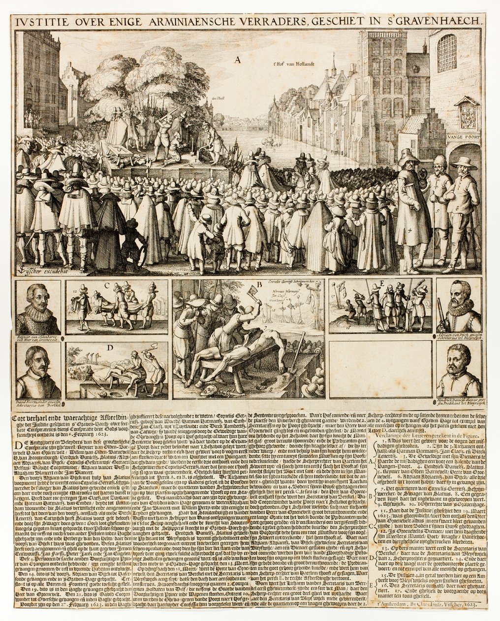 Avrättning av arminianer i Haag av Claes Jansz. Visscher II