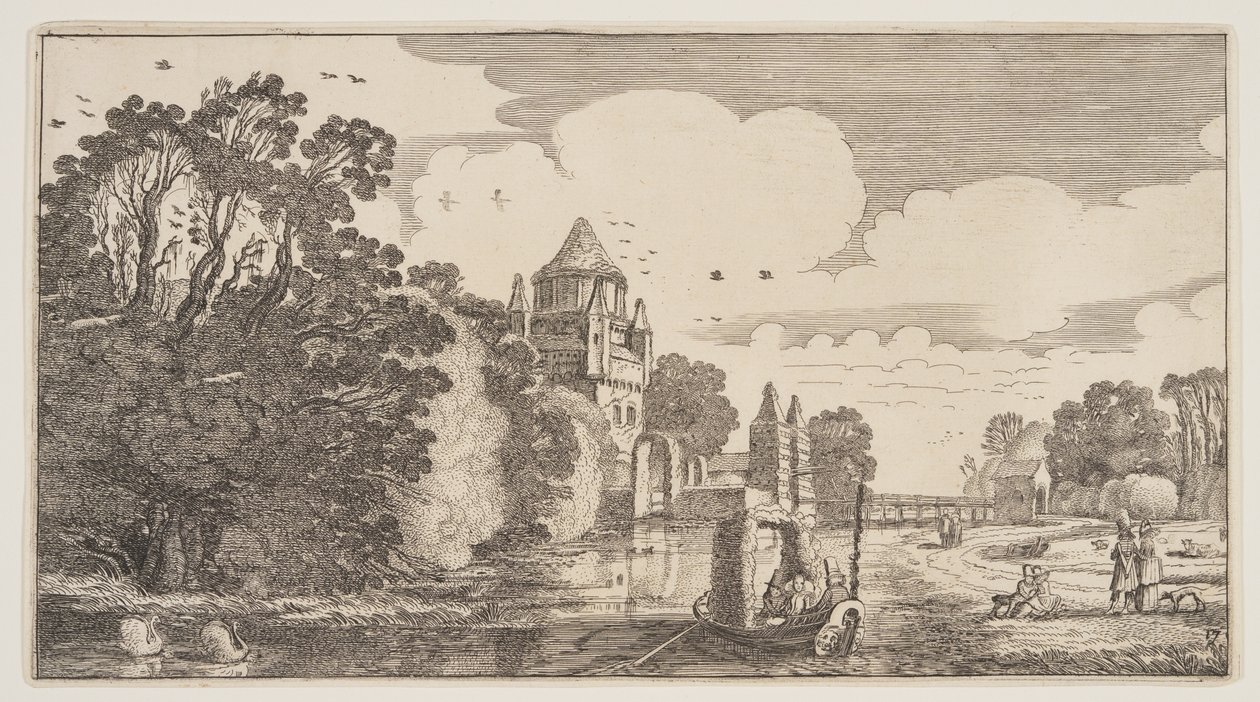 Kleine Houtpoort vid Haarlem, från Landscapes (Playsante Lantschappen) av Claes Jansz. Visscher II