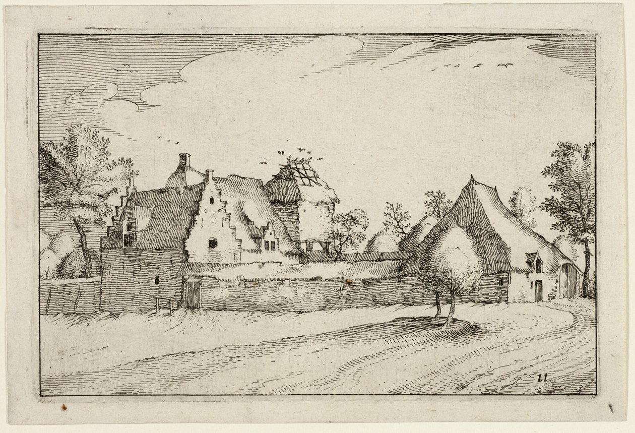 Walled Farm, plansch elva efter Bilder av gårdar, lanthus och rustika byar (Praediorum villarum et rusticarum casularum icones) av Claes Jansz. Visscher II
