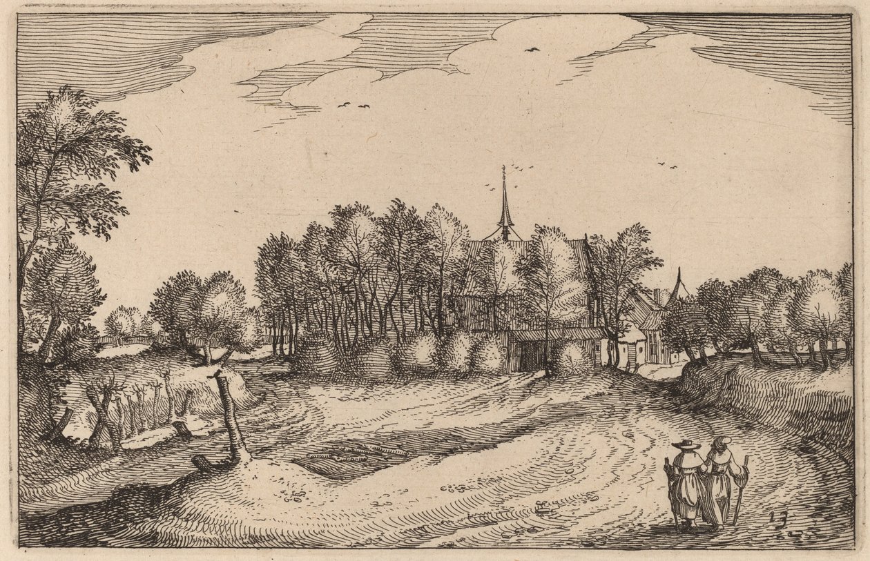 Ett kloster av Claes Jansz Visscher after Johannes van Doetechum, the Elder after Lucas