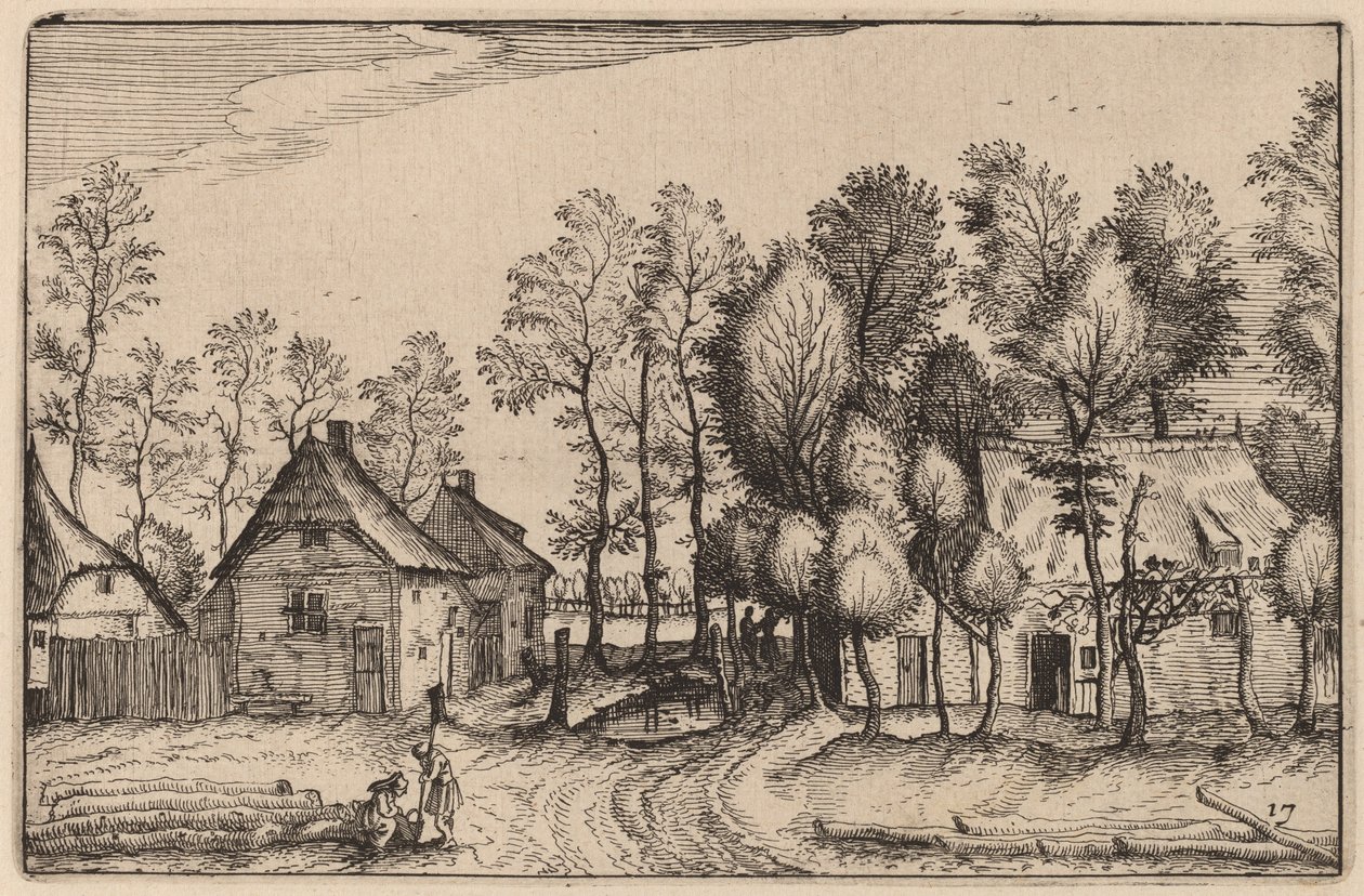 Landskap med huggna träd av Claes Jansz Visscher after Johannes van Doetechum, the Elder after Lucas