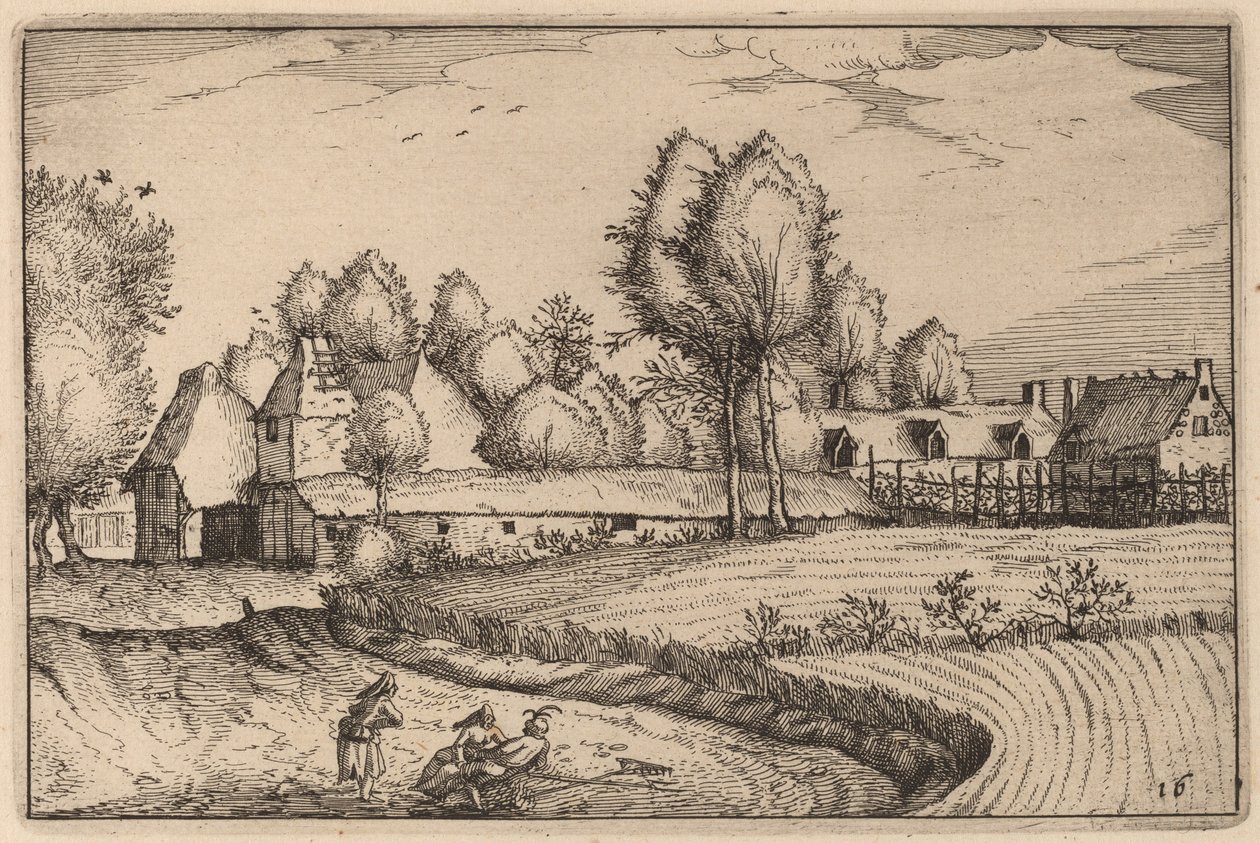 Vägen längs ett fält av Claes Jansz Visscher after Johannes van Doetechum, the Elder after Lucas