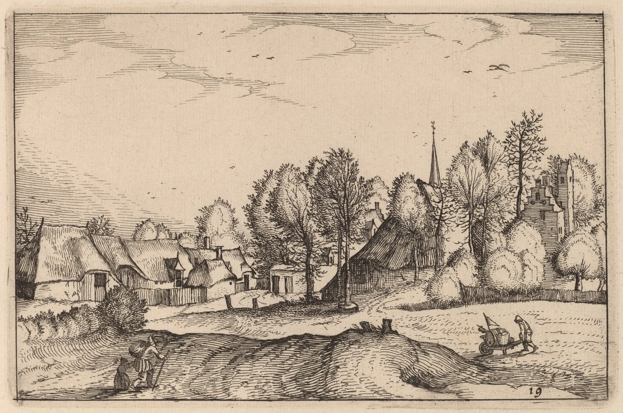 Vägen in i en by av Claes Jansz Visscher after Johannes van Doetechum, the Elder after Lucas