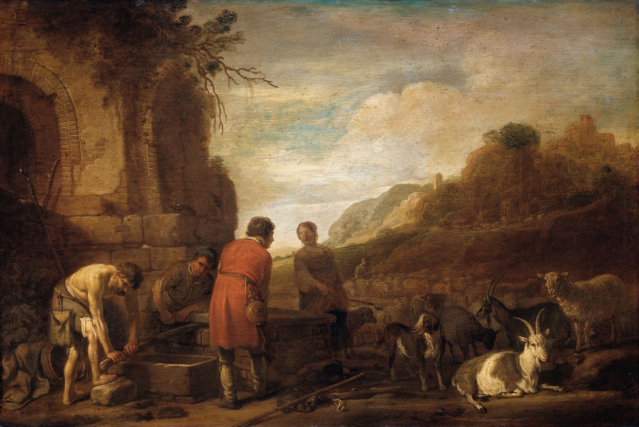 Jakobs och Rakels möte (1 Mosebok 29:10) av Claes Moeyaert