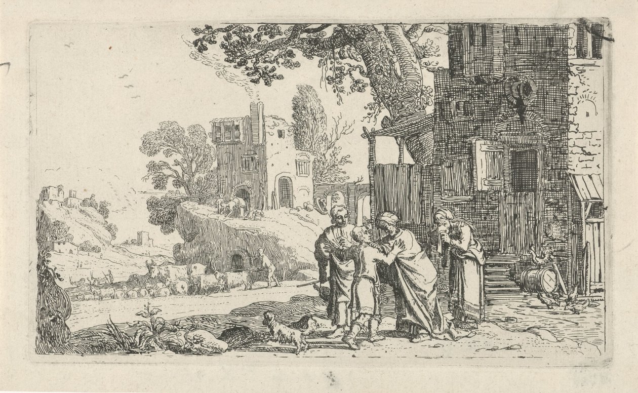 Tobias och ängeln säger hejdå till Tobit och Anna History of Tobias (serietitel) av Claes Moeyaert