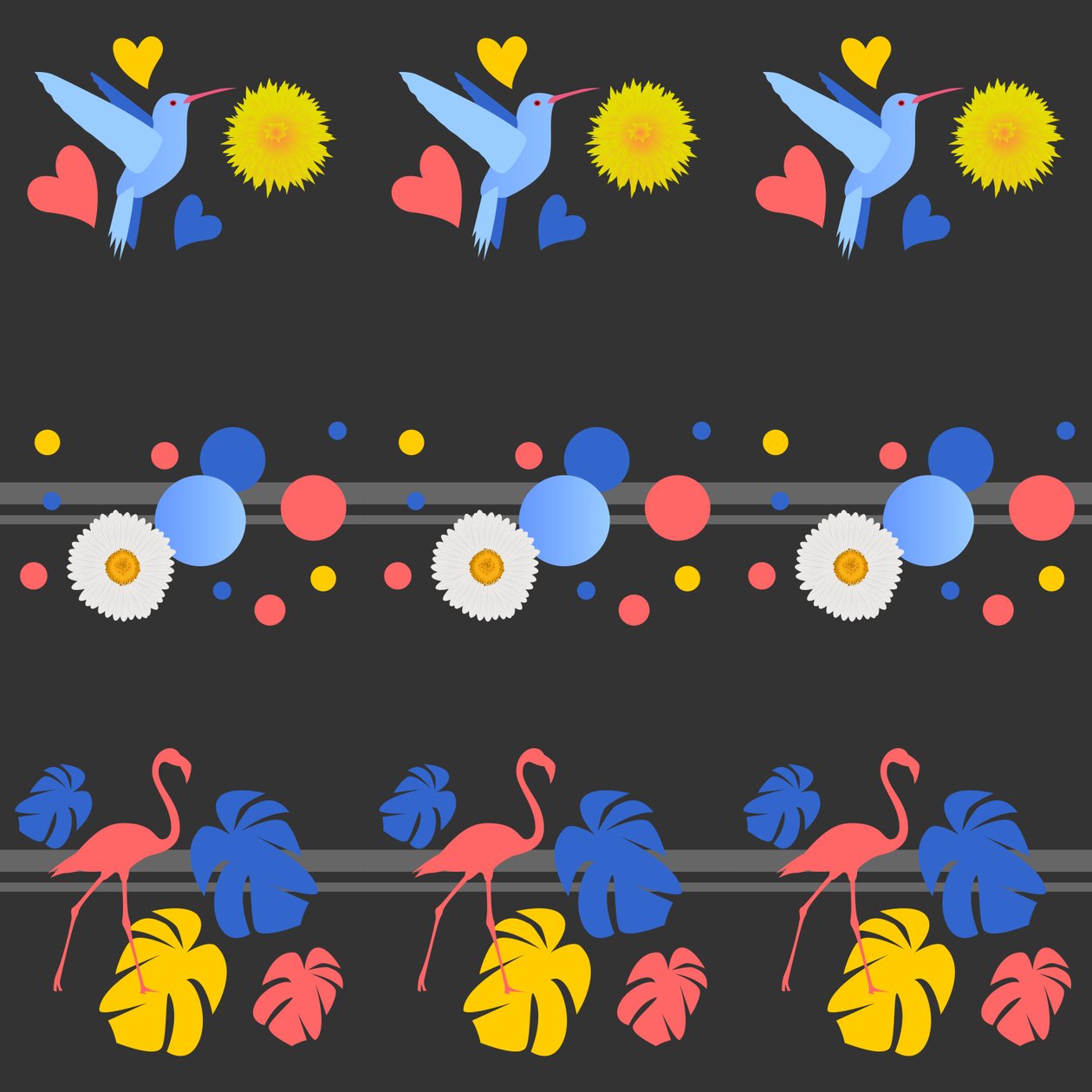 Fåglar, blommor, fläckar och ränder av Claire Huntley