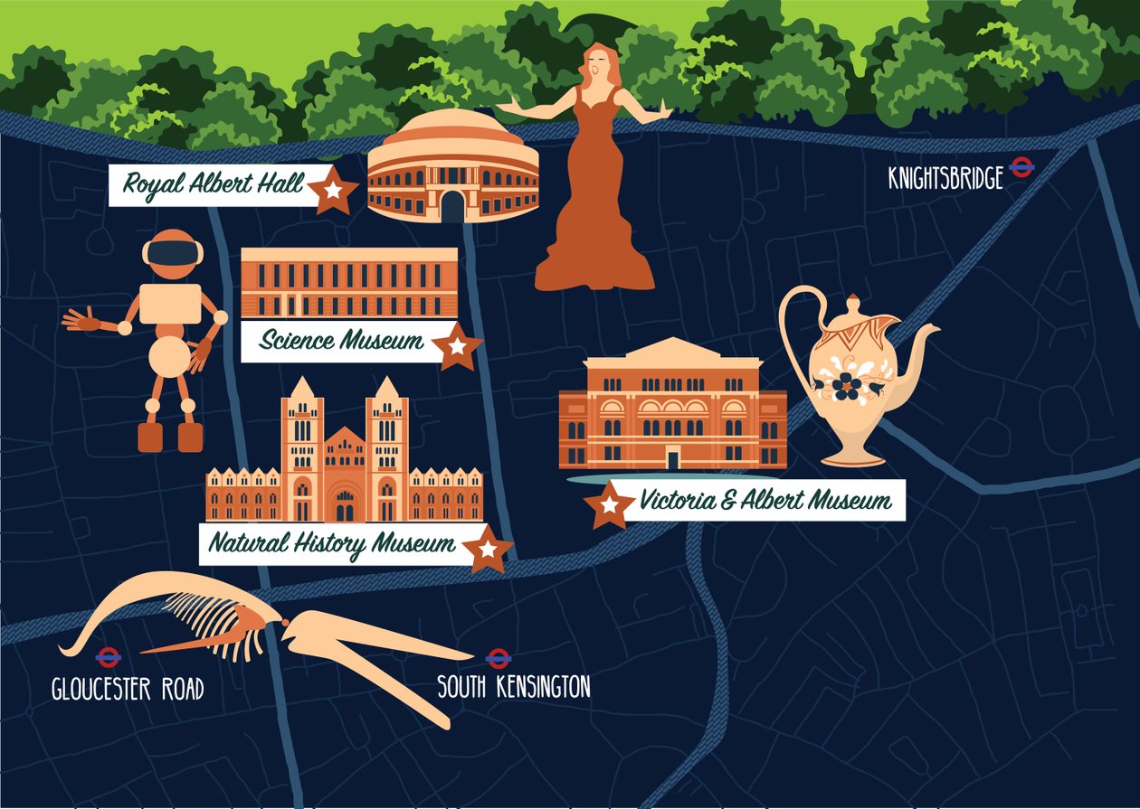 Karta över South Kensington av Claire Huntley