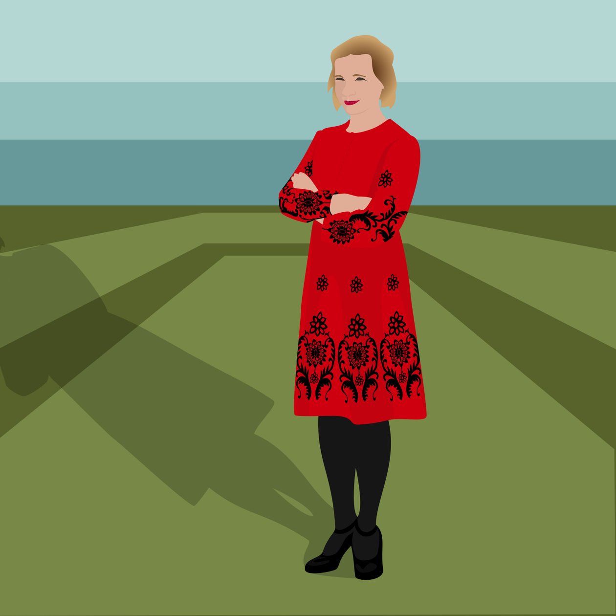 Porträtt av Lucy Worsley, engelsk historiker, författare, gemensam chefskurator vid historiska kungliga palats och TV-presentatör av Claire Huntley