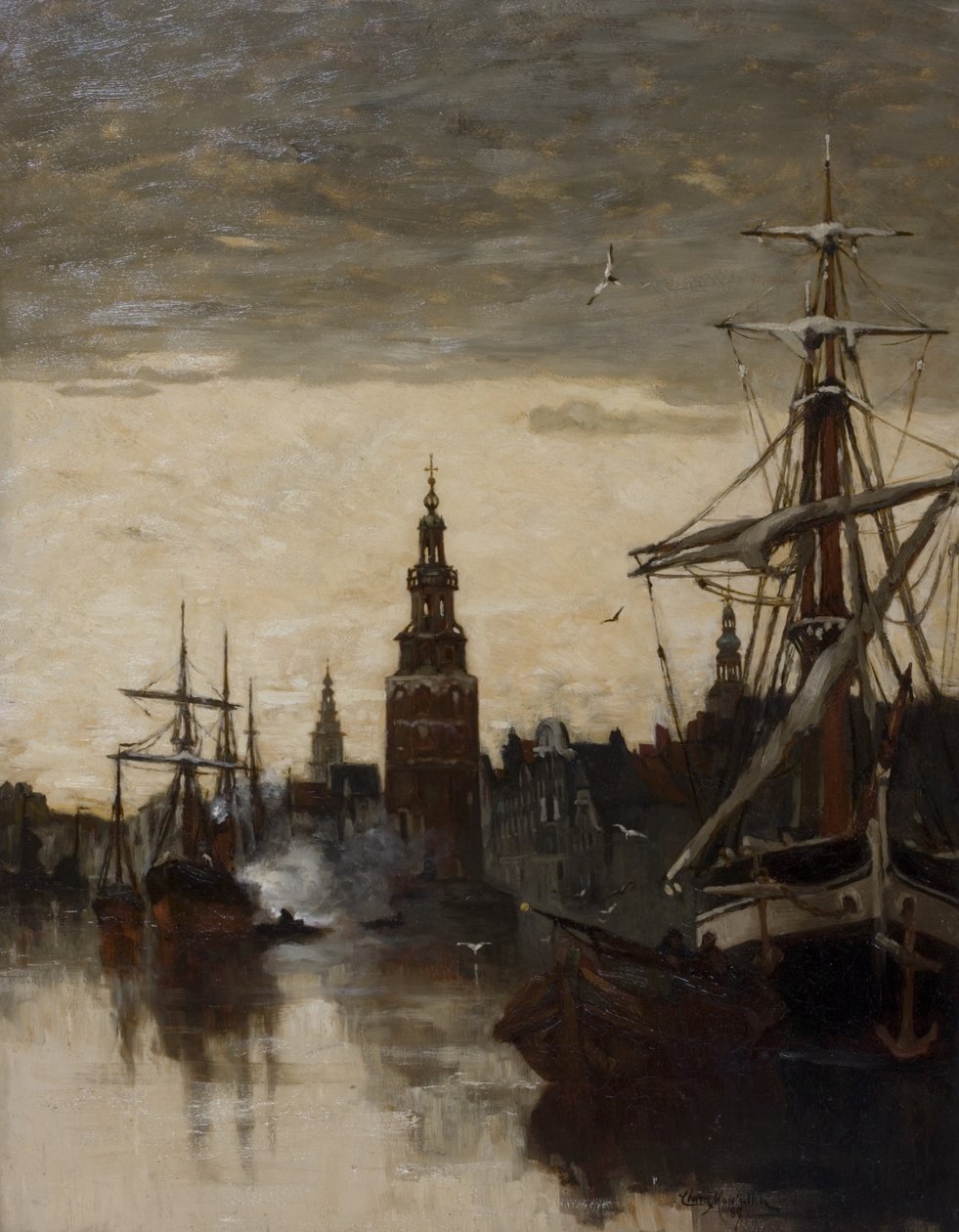 Gamla vakttornet, Amsterdam av Clara Montalba