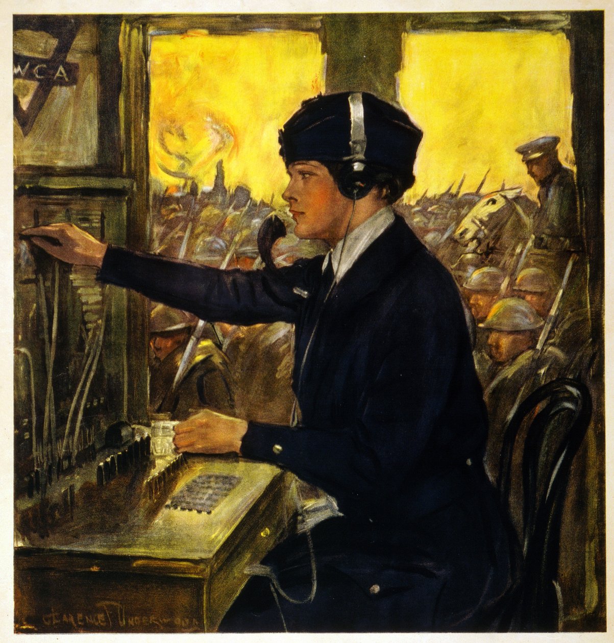 YWCA telefonist, ca 1918 av Clarence F. Underwood
