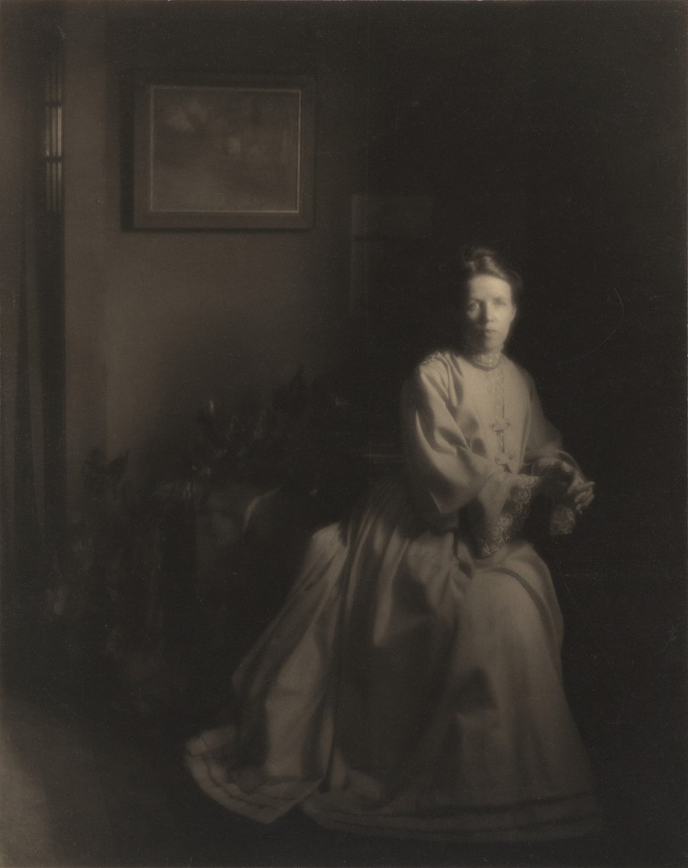 Mrs White - I studion,1907, tryckt ca 1920-talet (foto) av Clarence Henry White