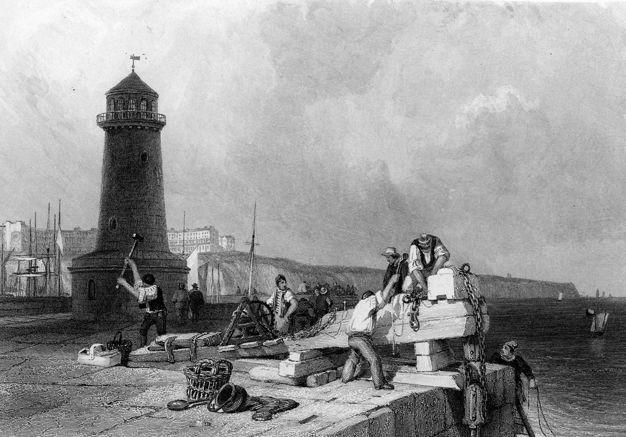 Ramsgate, graverad av Joseph Clayton Bentley, 1836 av Clarkson Frederick Stanfield