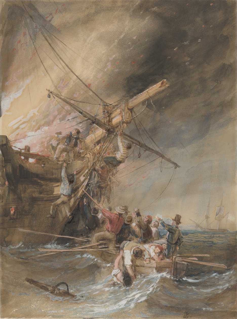 Eld till sjöss, 1820-46. av Clarkson Stanfield