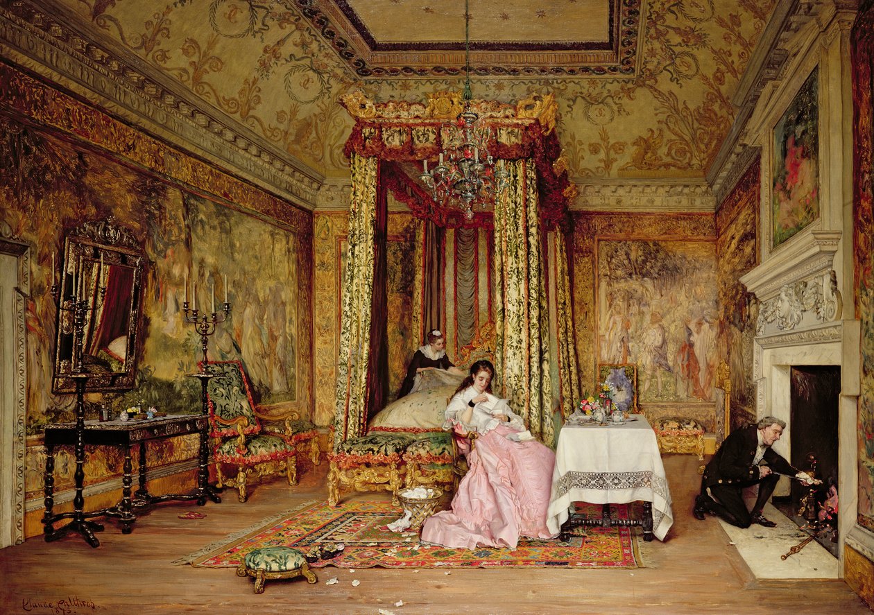 Old Letters - en scen i Knole, 1873 av Claude Andrew Calthrop