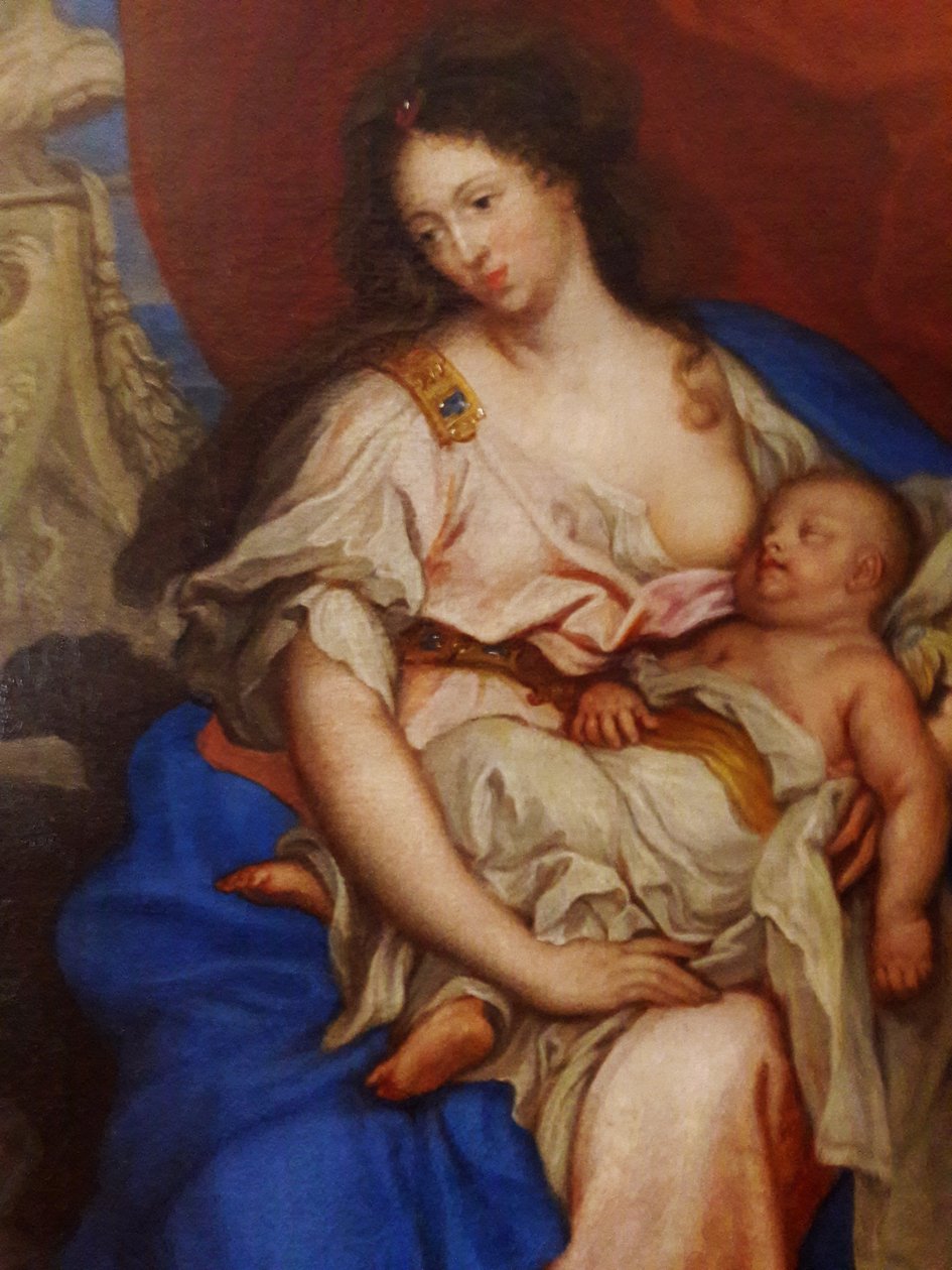 Porträtt av drottning Marie Casimire och hennes barn av Claude Callot