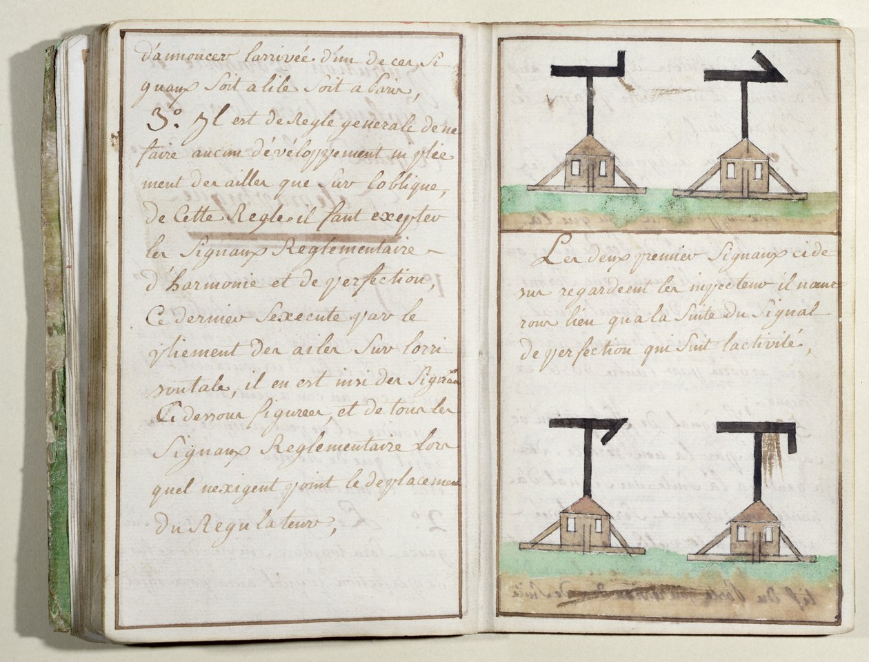 Semaphore Signaling System, c.1794 (wc och bläck) av Claude Chappe
