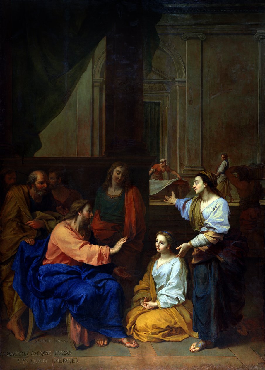 Kristus med Marta och Maria av Claude II Saint Paul