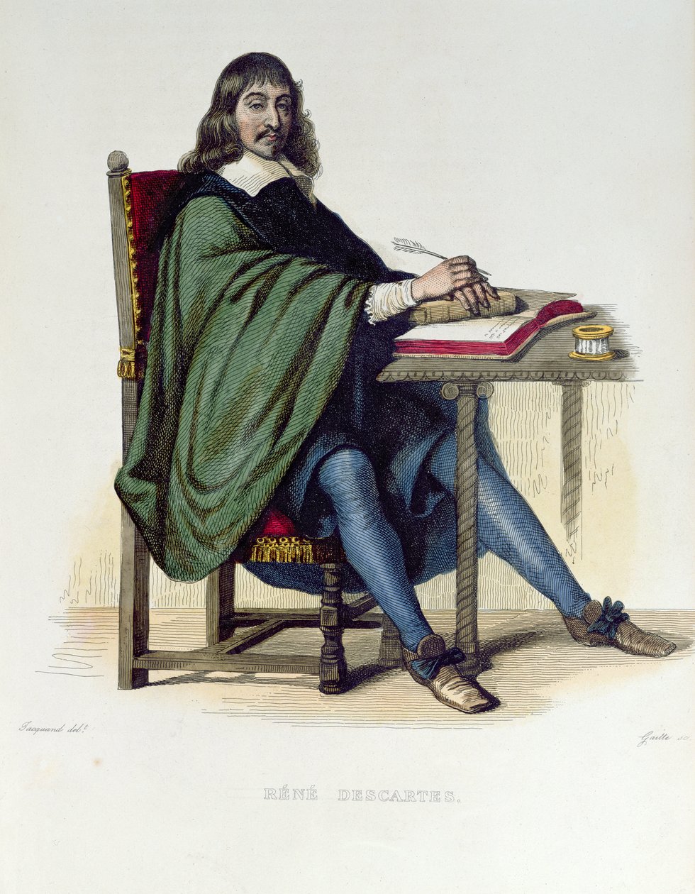 Rene Descartes (1596-1650), illustration från 