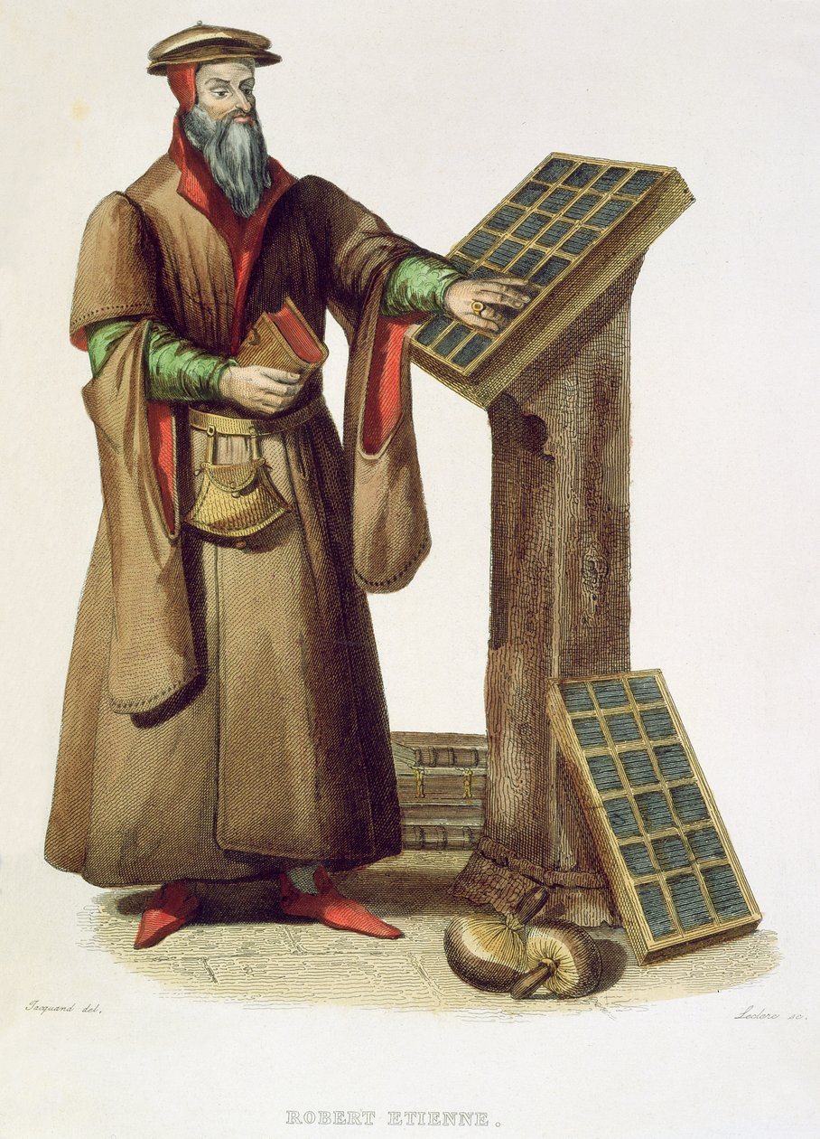 Robert Estienne, 1841 (färggravyr) av Claude Jacquand