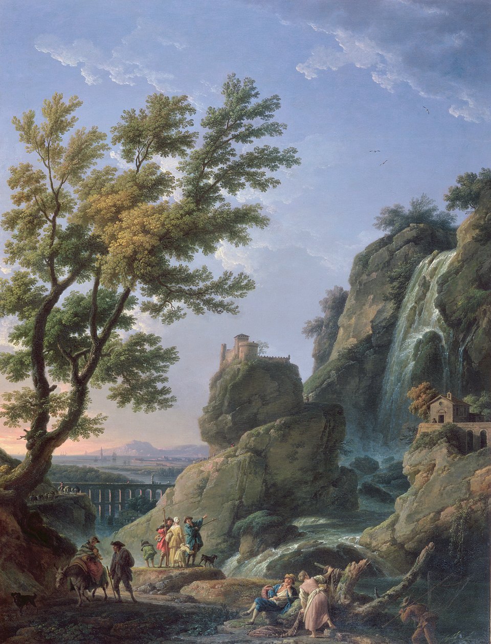 Landskap med vattenfall och figurer, 1768 av Claude Joseph Vernet