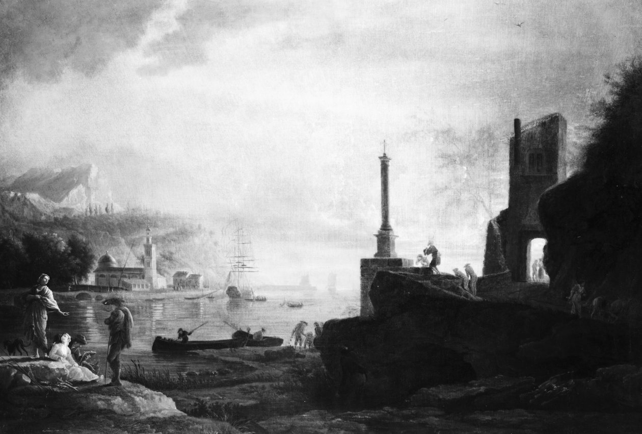 Hamn, solnedgång av Claude Joseph Vernet