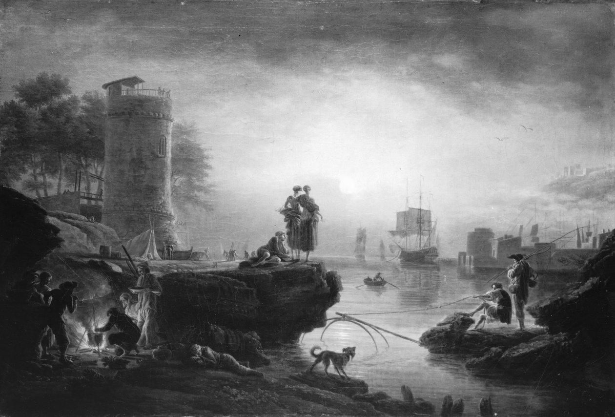 Hamn vid soluppgången av Claude Joseph Vernet