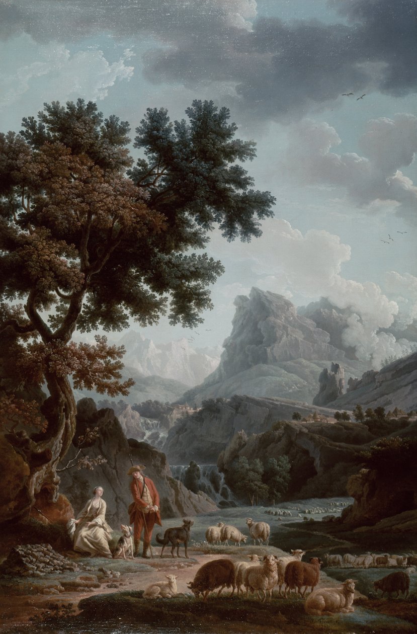 Den alpina herdinnan av Claude Joseph Vernet