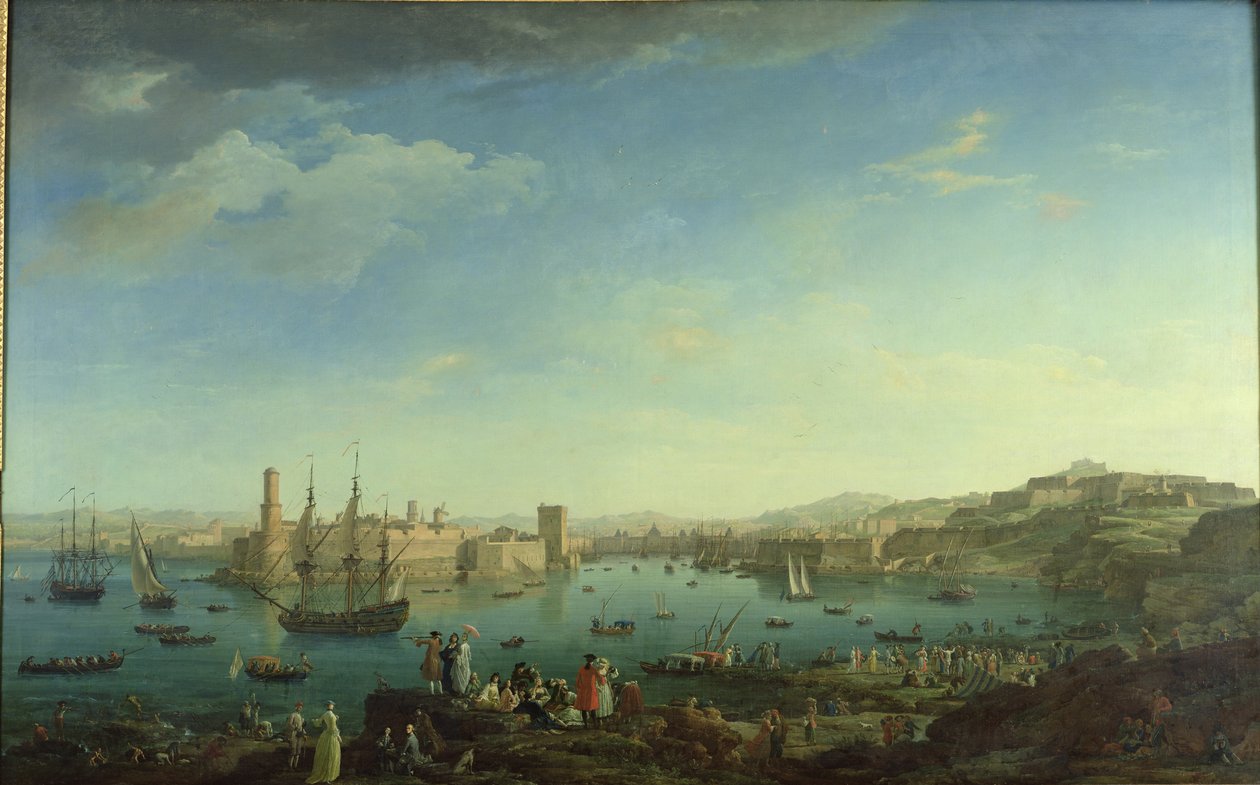 Infarten till Marseilles hamn, 1754 av Claude Joseph Vernet