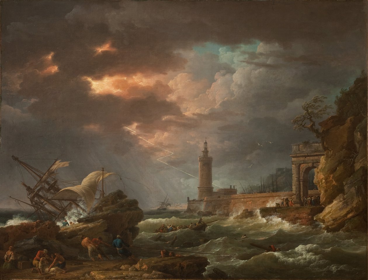 Stormen (stormen utanför kusten), 1754 av Claude Joseph Vernet