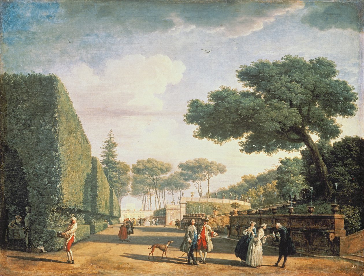 Utsikt i parken Villa Pamphili, 1749 av Claude Joseph Vernet