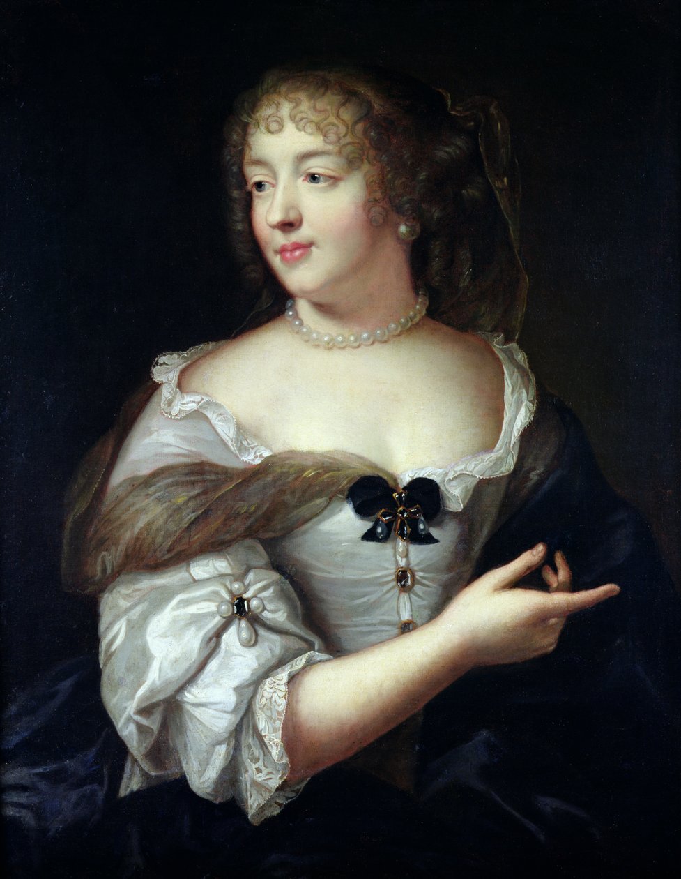 Portræt af Marie de Rabutin-Chantal, Madame de Sevigne (1626-96) swed av Claude Lefebvre