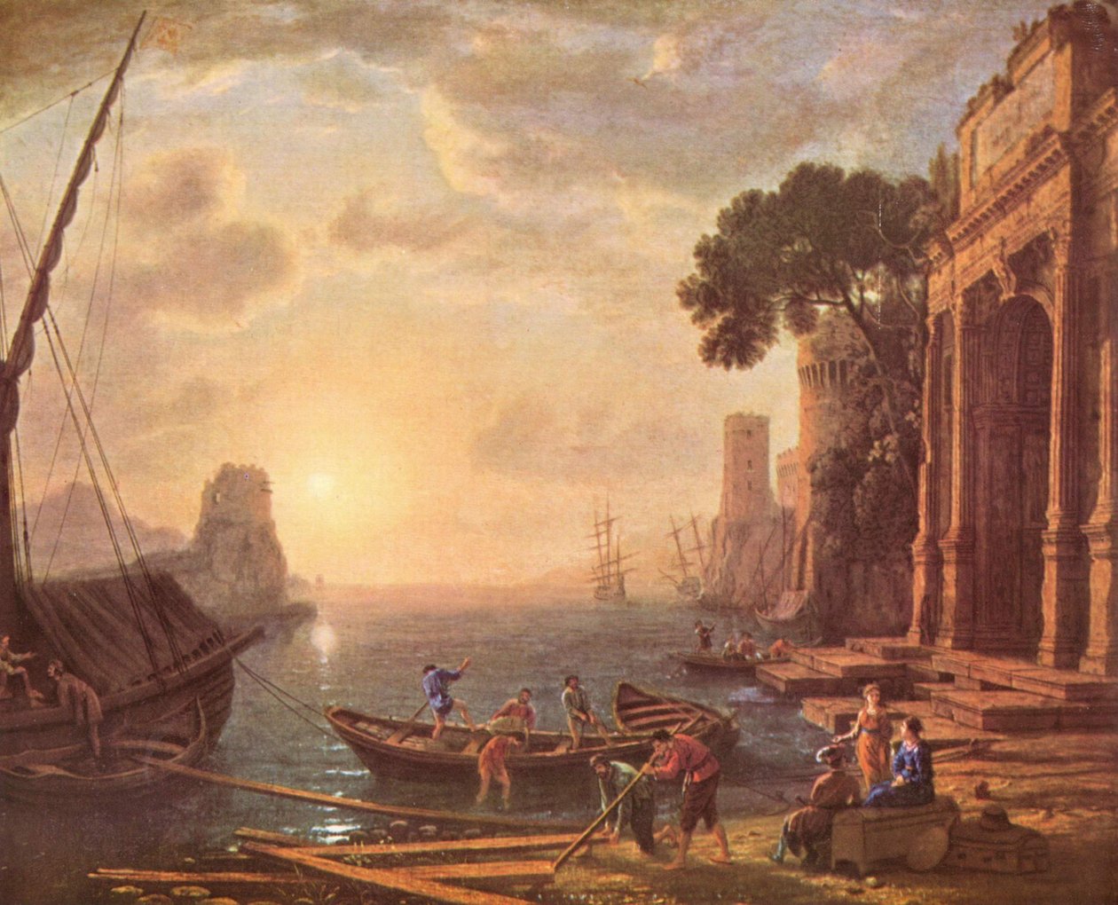 Hafen beim Sonnenuntergang av Claude Lorrain