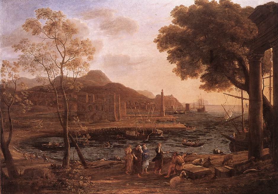 Harbour Scene with Grieving Heliades av Claude Lorrain