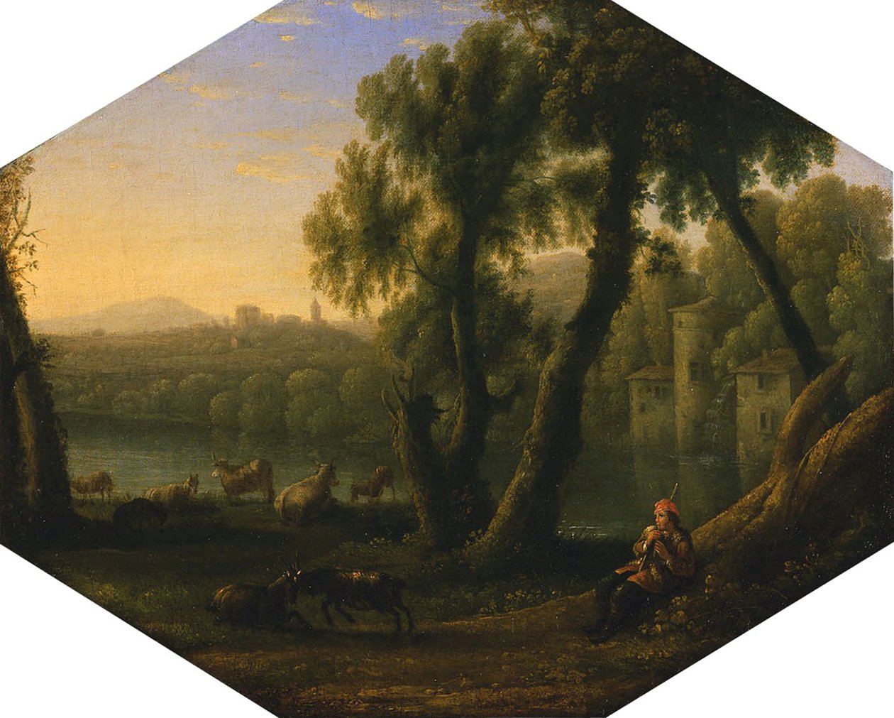Italienskt landskap, ca 1636 av Claude Lorrain