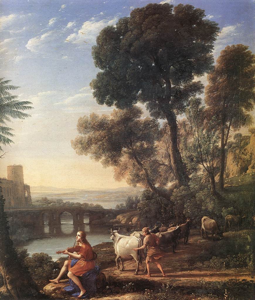 Landscape with Apollo Guarding the Herds of Admetus av Claude Lorrain