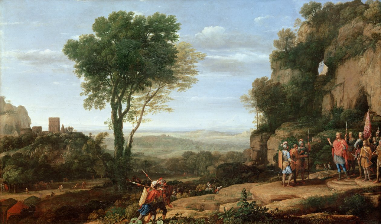 Landskap med David vid grottan i Adullam, 1658 av Claude Lorrain