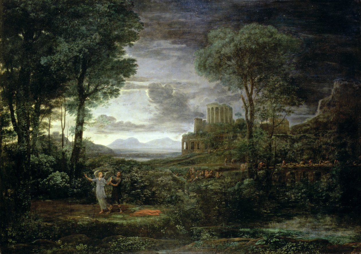 Landskap med Jakob som brottas med ängeln, eller natten, 1672 av Claude Lorrain