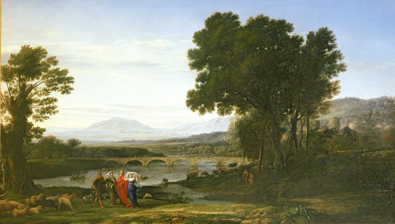 Landskap med Jakob och Laban och Labans döttrar, 1654 av Claude Lorrain
