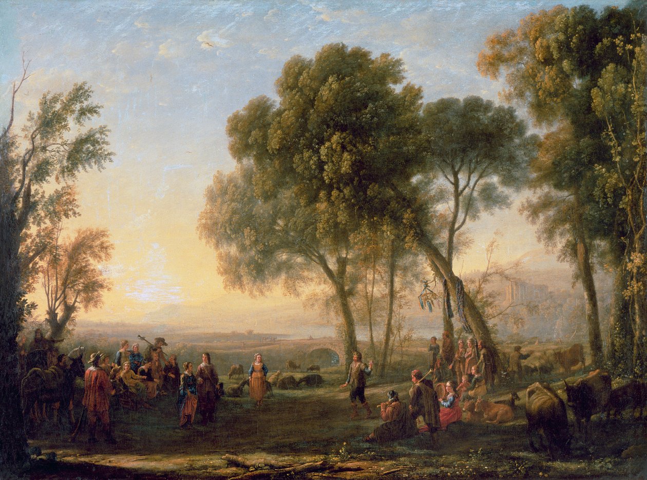 Landskap med en countrydans (olja) av Claude Lorrain