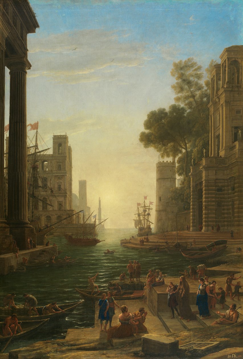 Landskap med barrikaden för Saint Paula Romana i Ostia av Claude Lorrain