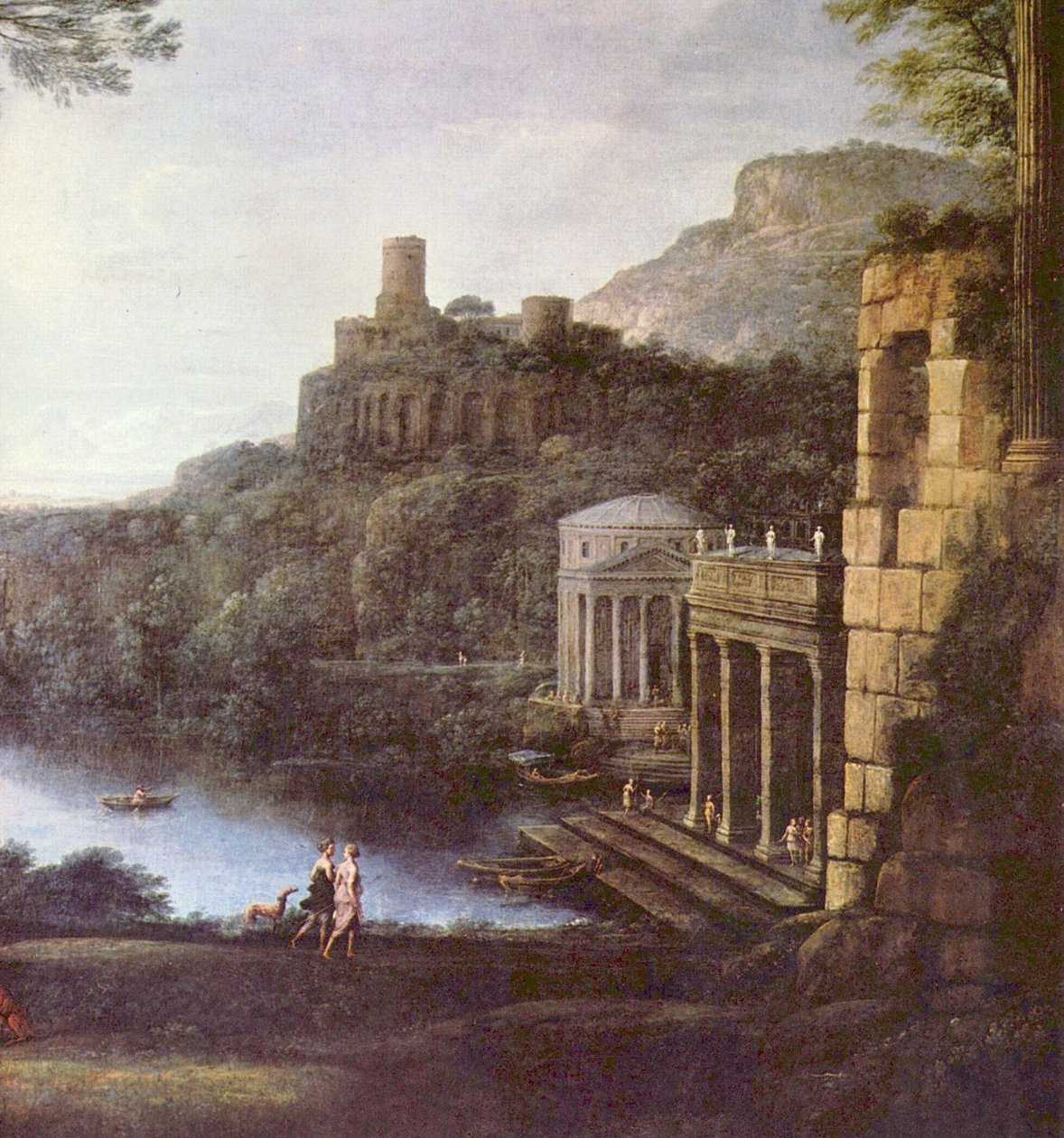 Landschaft mit der Nymphe Egeria und König Numa av Claude Lorrain