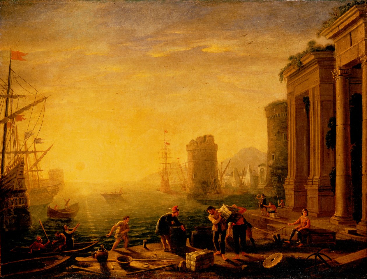 Morning in the Harbour av Claude Lorrain