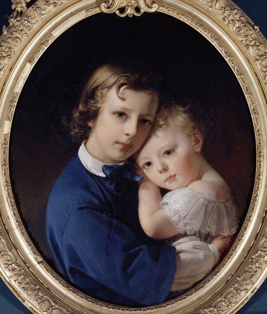 Paul och Rene Dubufe, ca 1852 av Claude Marie Dubufe