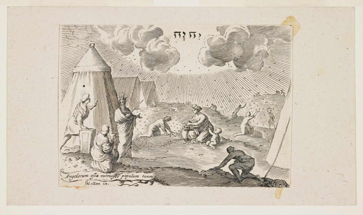 Israeliter samlar Manna av Claude Mellan