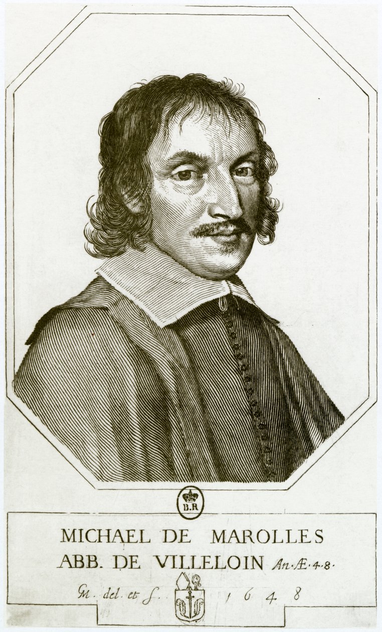 Porträtt av Michel de Marolles av Claude Mellan