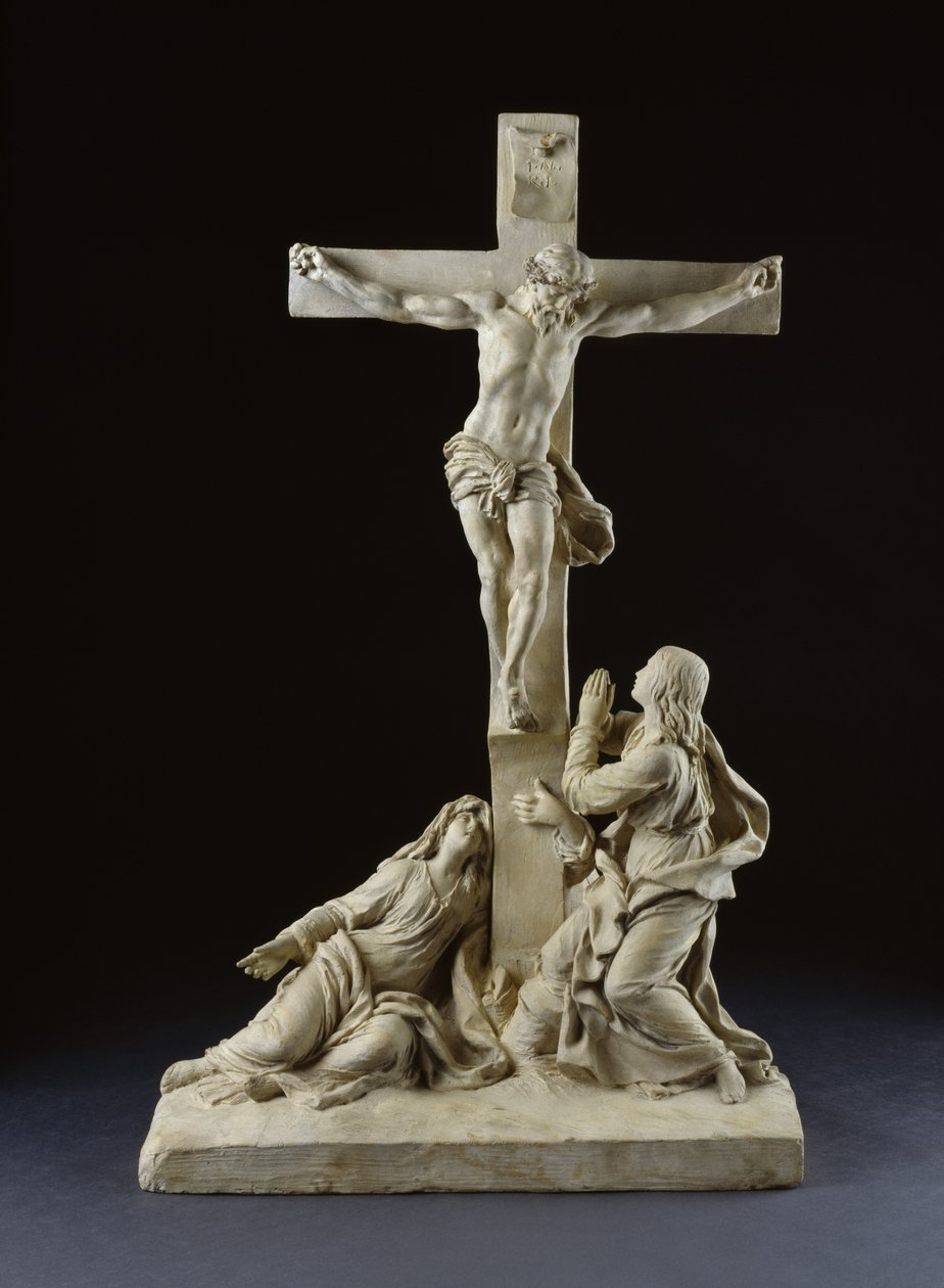 Korsfästelse med Jungfru Maria och den helige Johannes evangelisten, 1785 (terrakotta) av Claude Michel Clodion
