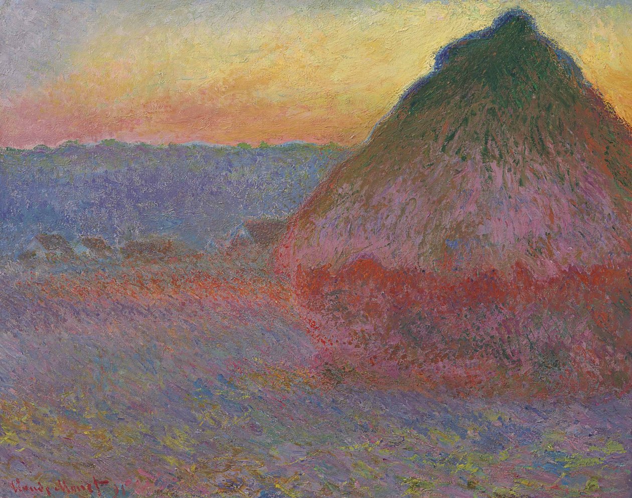  Grainstack in the SunlightnFrancais : Meulen av Claude Monet