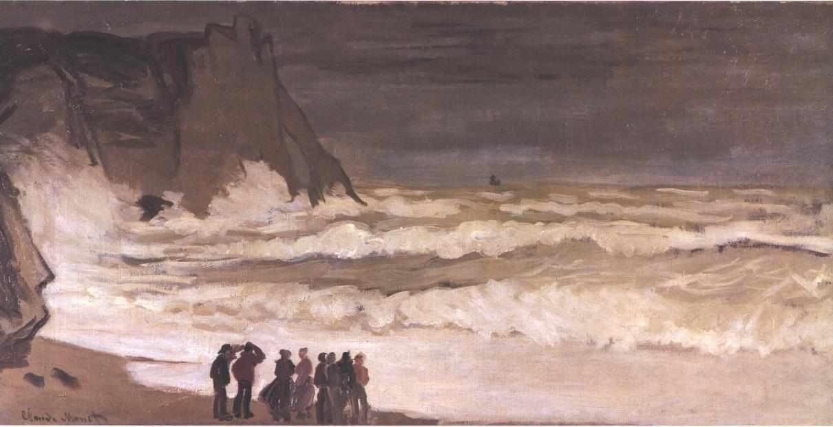  Grosse mer a EtretatnEnglish: Stormy sea at EtretatnDeutsch: Sturmisches Meer bei Etretatn  av Claude Monet