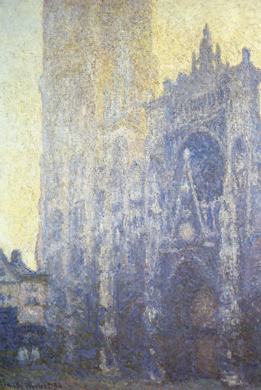  La Cathedrale de Rouen. Le Portail effet du matinn  av Claude Monet