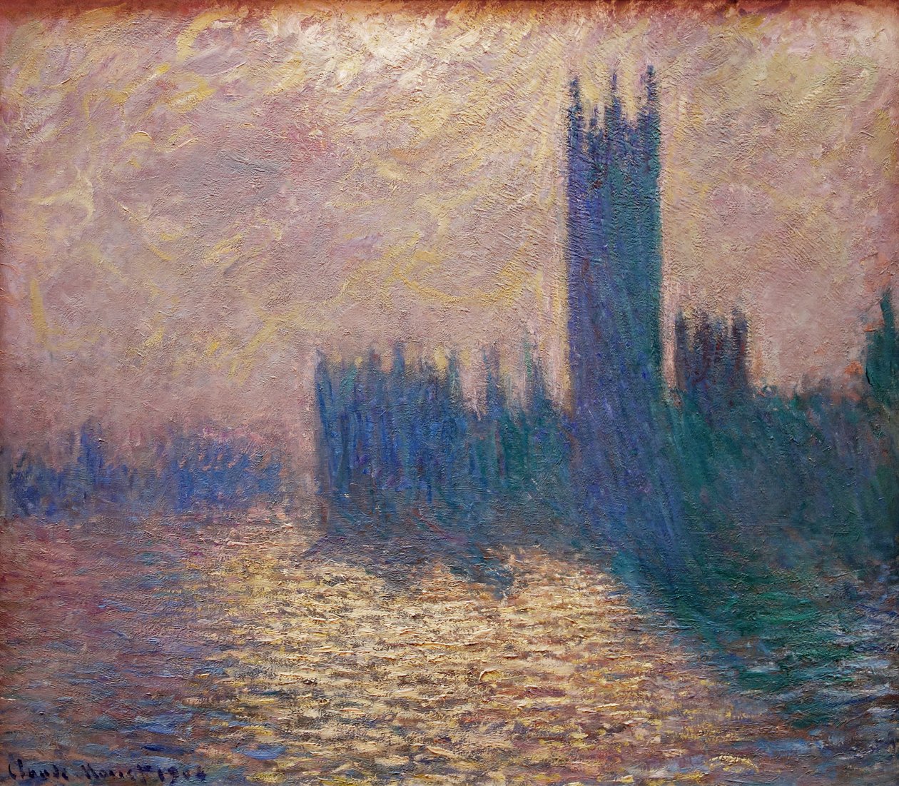  Le parlement de Londres av Claude Monet